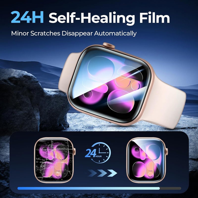 LK 8 Pack for Apple Watch Series 11 Screen Protector 42mm [Upgrade Soft TPU Film - Strong Absorption] Self-Healing, HD Ultra-Thin 42mm Screen Protector for iWatch Accessories, High Touch Screen Cover - Image 3